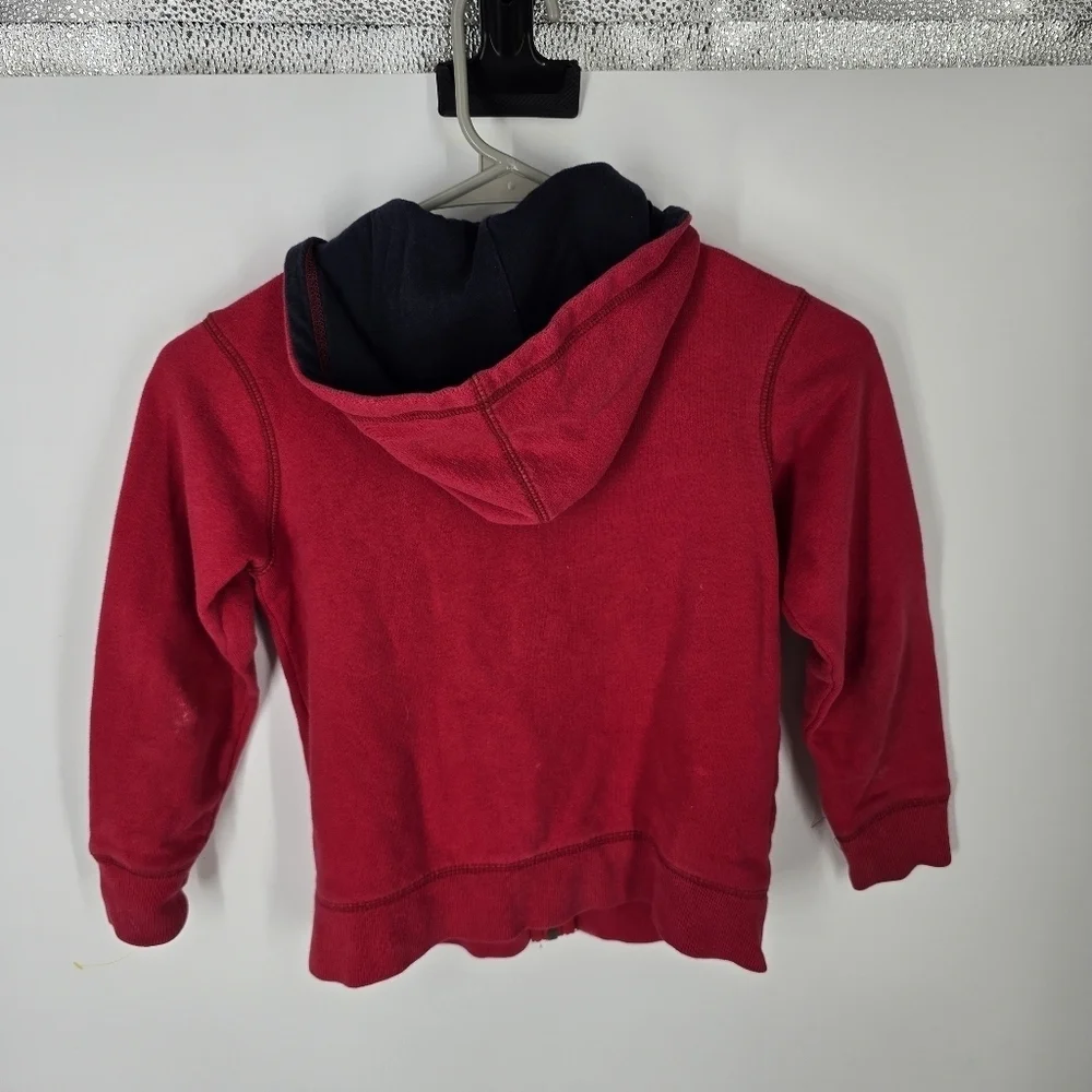 OshKosh B'Gosh Little Boy's 7 Full Zip Hooded Sweatshirt Red Vintage